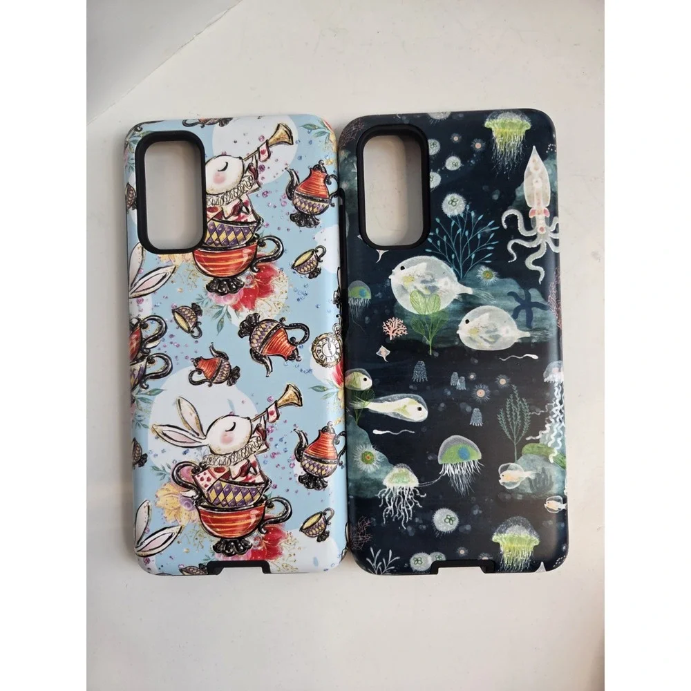 Stringberry Tough Case Samsung Galaxy S20 White Rabbit Sea Life EUC‎ Dual layer